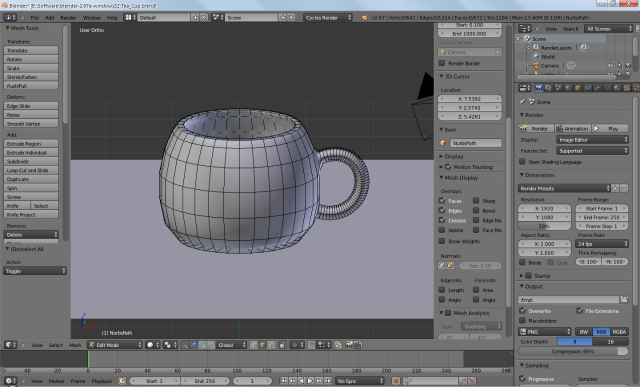 Tea cup progress